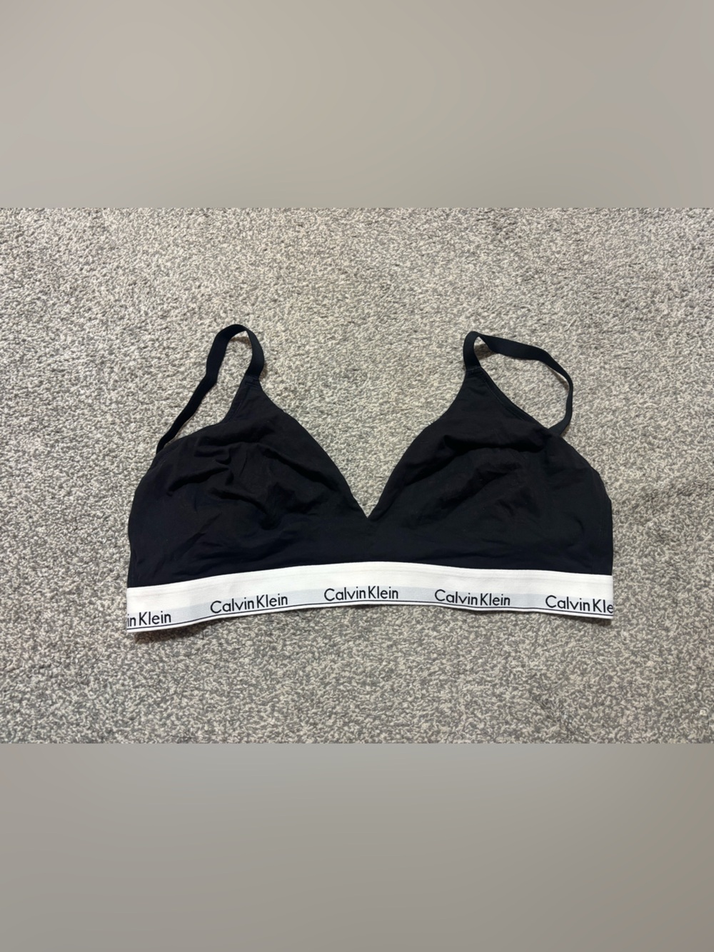 Calvin Klein Black Bralette with White Logo Band